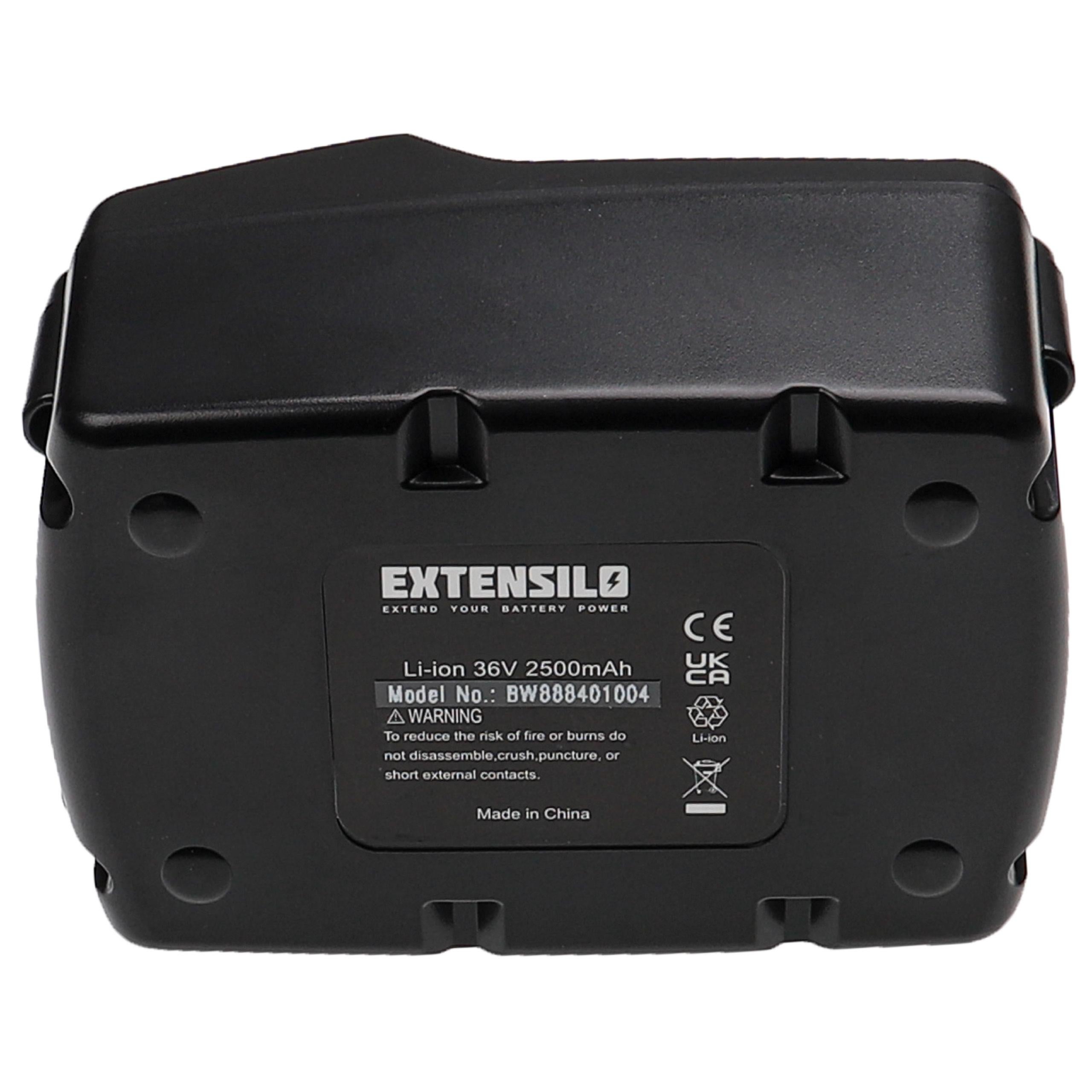 EXTENSILO Batterie compatible avec Metabo BHA 36 LTX, BHA 36 LTX Compact, BHA36LTX outil électrique (2500 mAh, Li-ion, 36 V) - 6