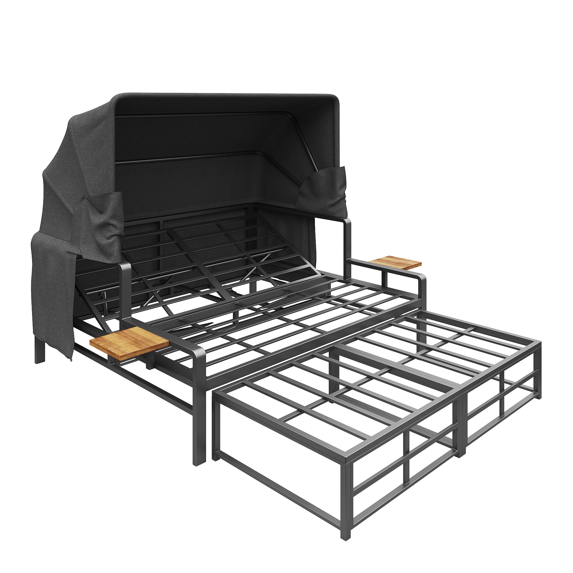 Salon bas de jardin en Métal Gris 2 personnes - 6