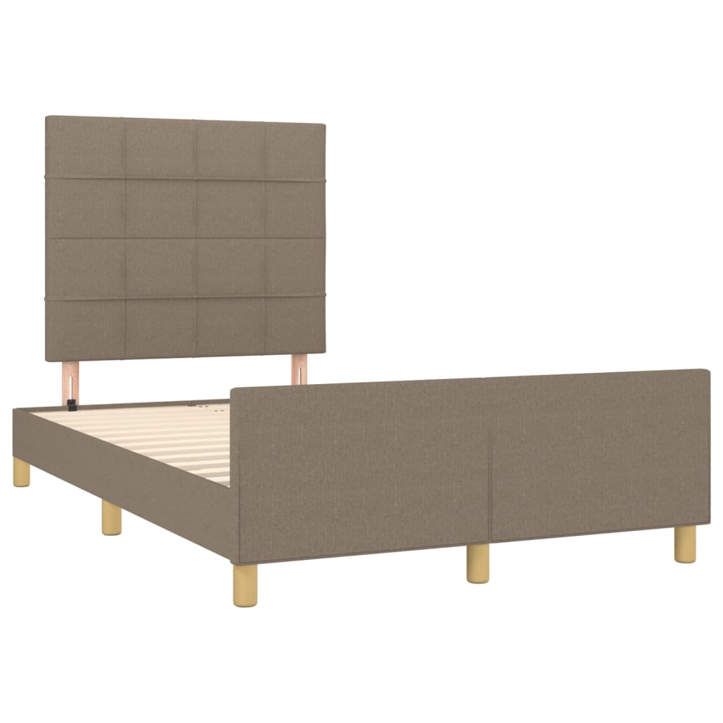 Cadre de lit sans matelas taupe 120 x 200 cm en tissu - 4