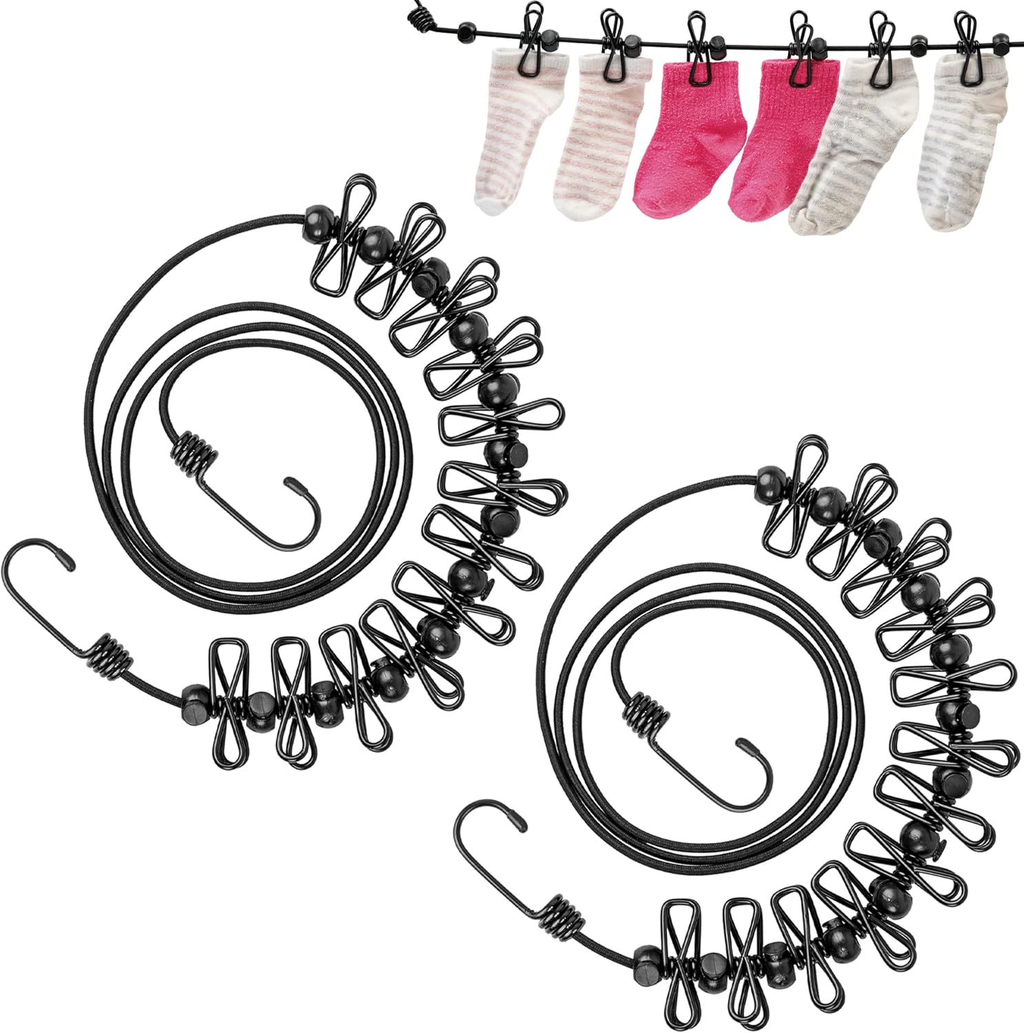 Séchoir Portable 10m Voyage Corde à Linge Extensible 10m Avec 20 Pinces - Pour Voyage Et Maison Séchoir Portable Camping