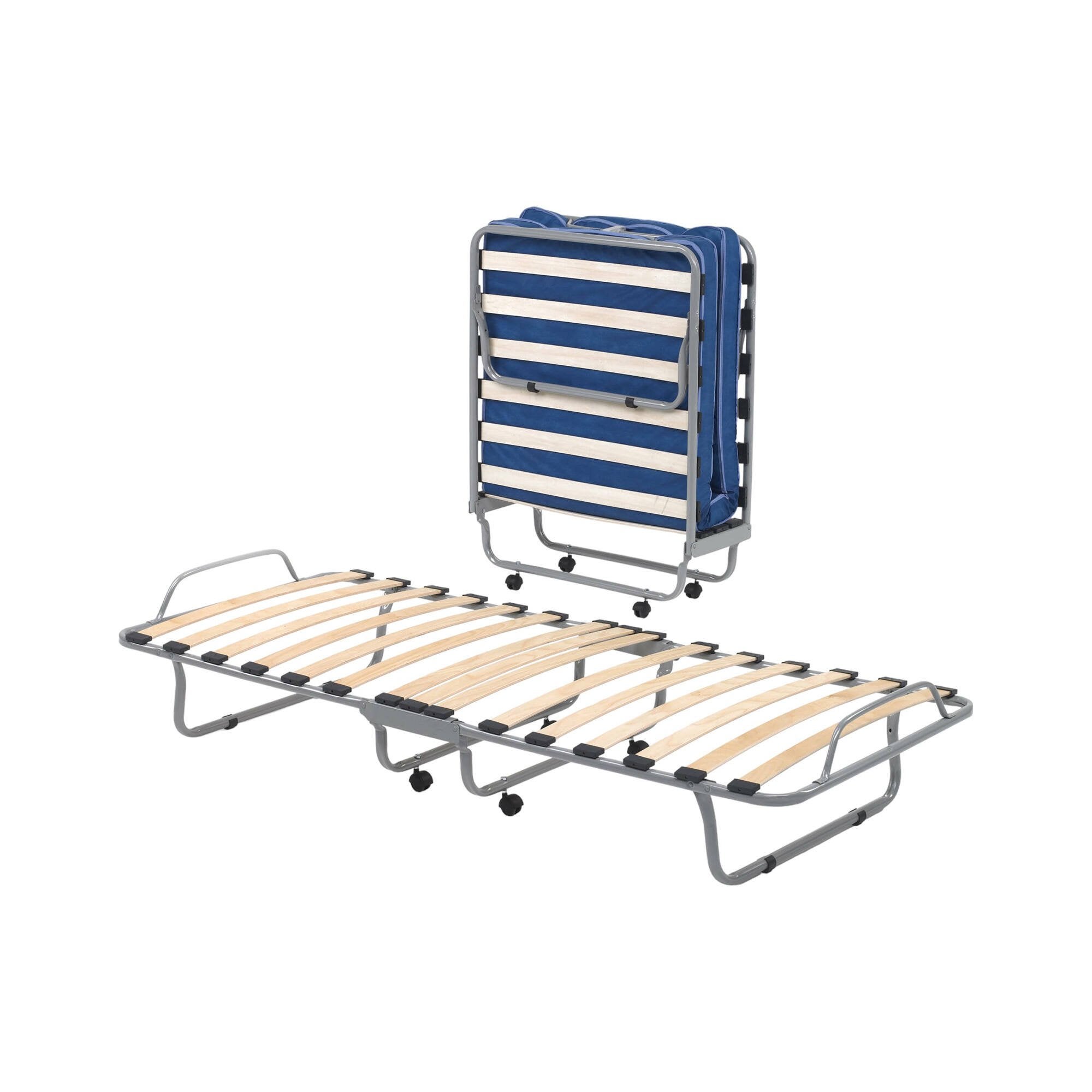 Talamo Italia  Cama Plegable Betta, Cama Individual Ortopédica Y Plegable, 100% Made In Italy, Cama Con Funda De Ecopiel, Con Colchón De 80X190 Cm Incluido, Blanco , Leroy Merlin