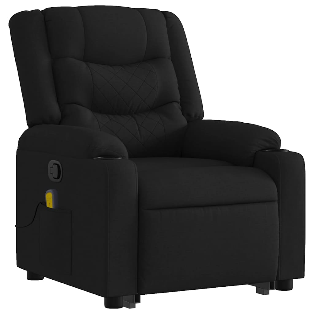 Fauteuil de massage inclinable Noir Tissu - 4