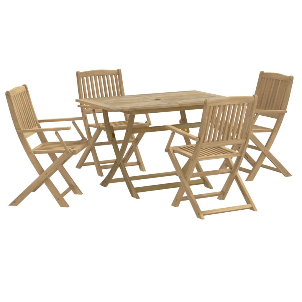 Juego De Comedor De Jard N Uds Conjunto De Mesa Y Sillas Madera Maciza De Acacia Cfw