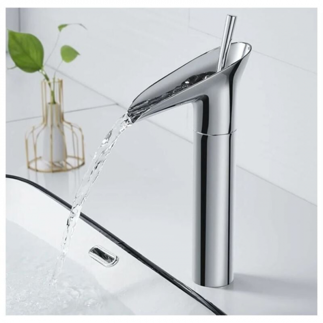 Bateria łazienkowa, bateria jednouchwytowa do łazienki w stylu retro chrom, mosiężna bateria umywalkowa nablatowa, bateria umywalkowa