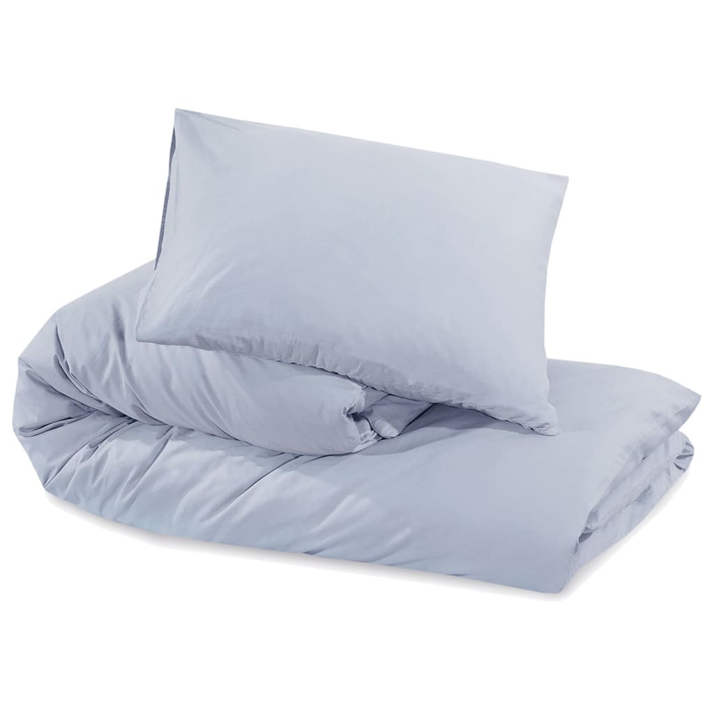 Ensemble de housse de couette Gris 200x200 cm Coton 2 - 6
