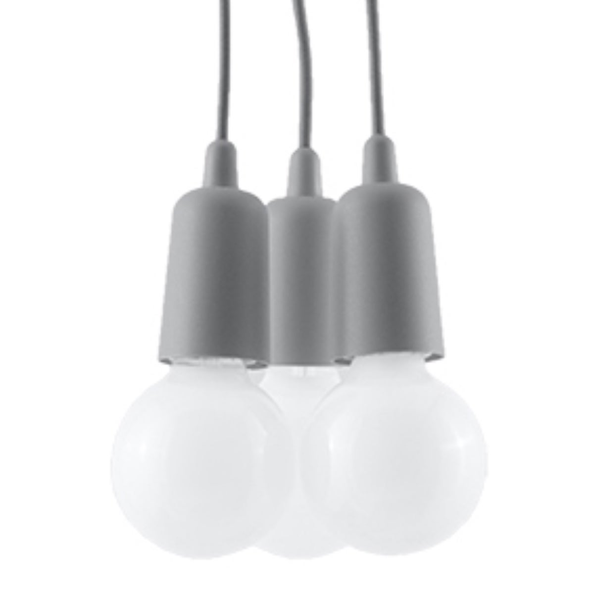 Lampa wisząca Diego szara 3xE27x60W wym: 100 x 10 x 10 cm tworzywo sztuczne Sollux Lighting