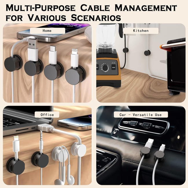 12 clip magnetiche per cavi, supporti magnetici organizer cavi da scrivania, autoadesive, la gestione dei di ricarica del telefono 12 clip magnetiche per cavi, supporti magnetici organizer cavi da scrivania, autoadesive, la gestione dei di ricarica del telefono