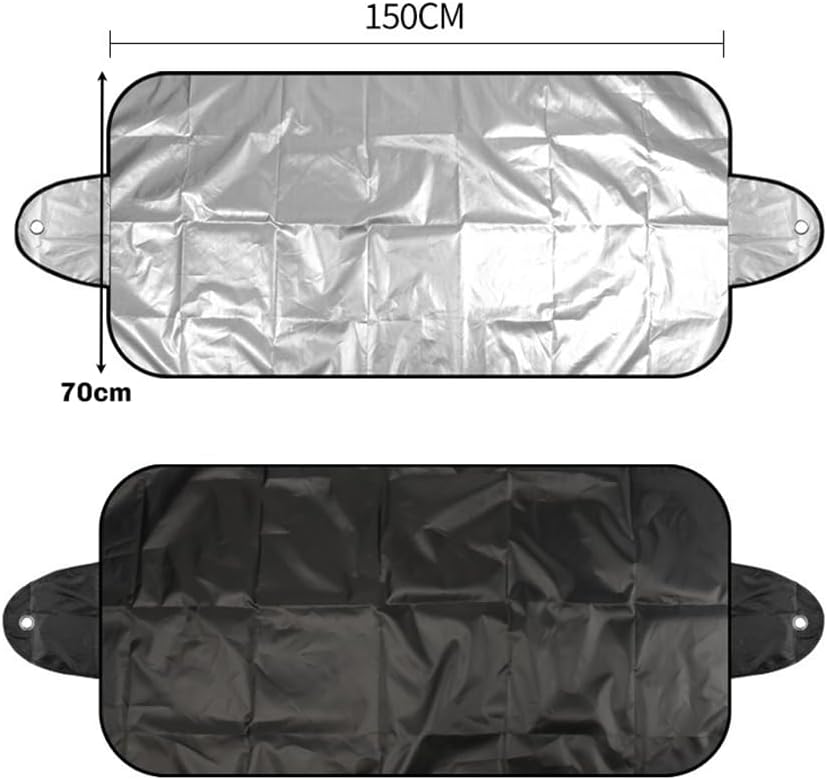 2PCS de Protection Solaire et de Glace Tout-Temps pour Pare-Brise. Accessoire de Chasse-Neige pour la Neige,150 * 70CM - 5