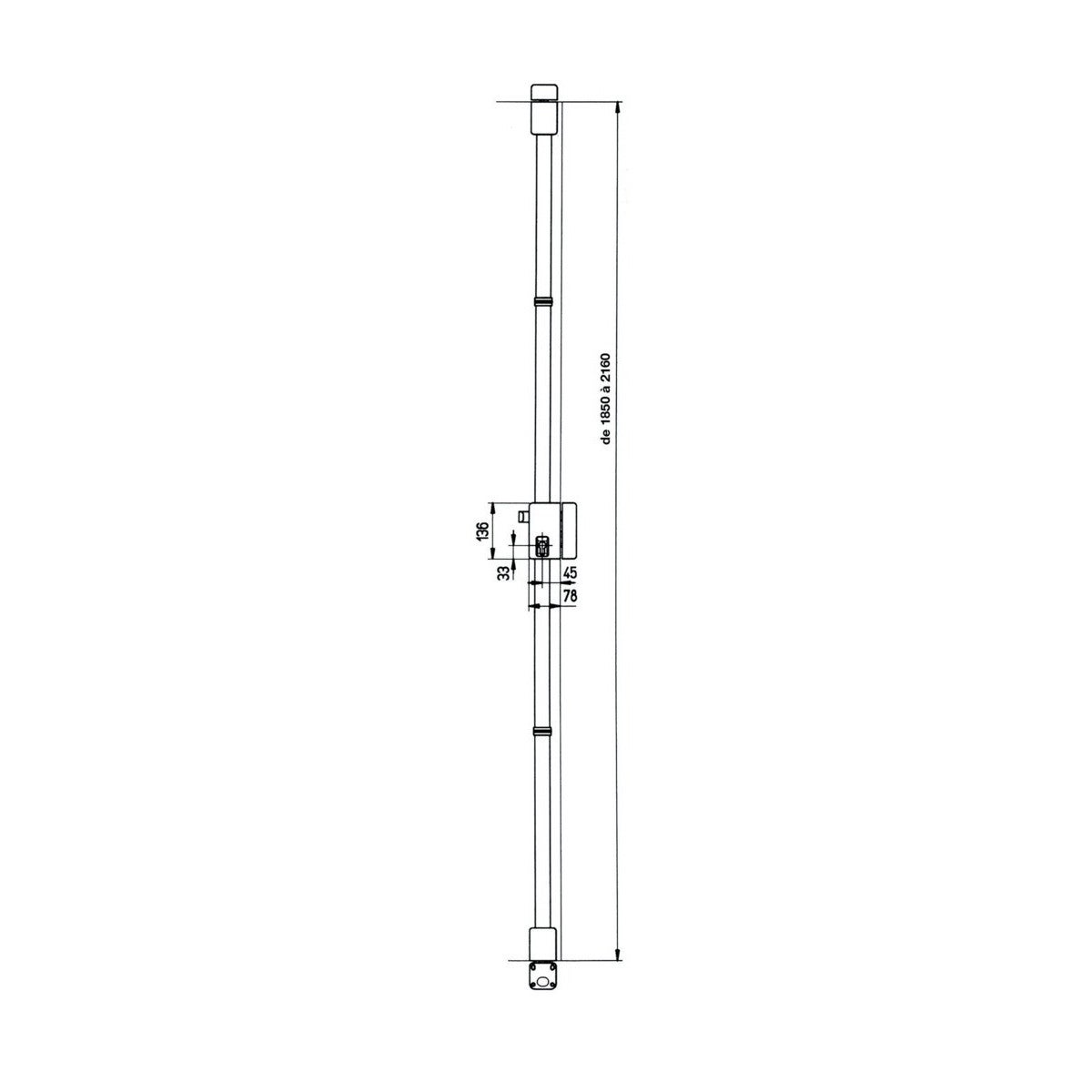 Serrure 3 points verticale à tirage pour cylindre européen SL8873 - ASSA ABLOY VACHETTE Marron 78 Gauche - 3