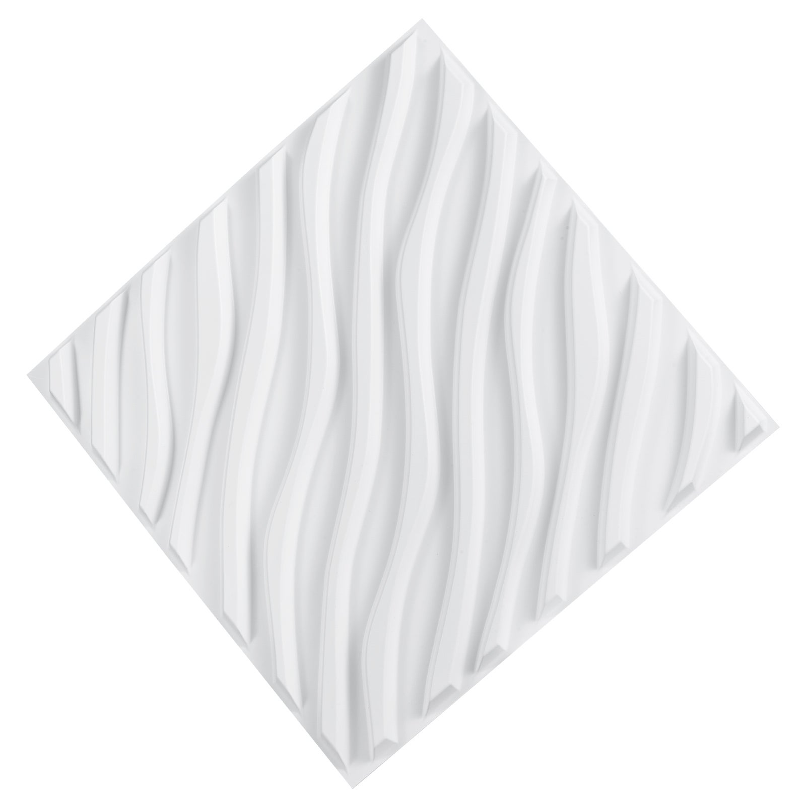 Panneaux muraux SucceBuy 3D,12 pcs,carreaux PVC 50x50 cm ondulés,3,1 m²,déco intérieure,blanc mat - 3