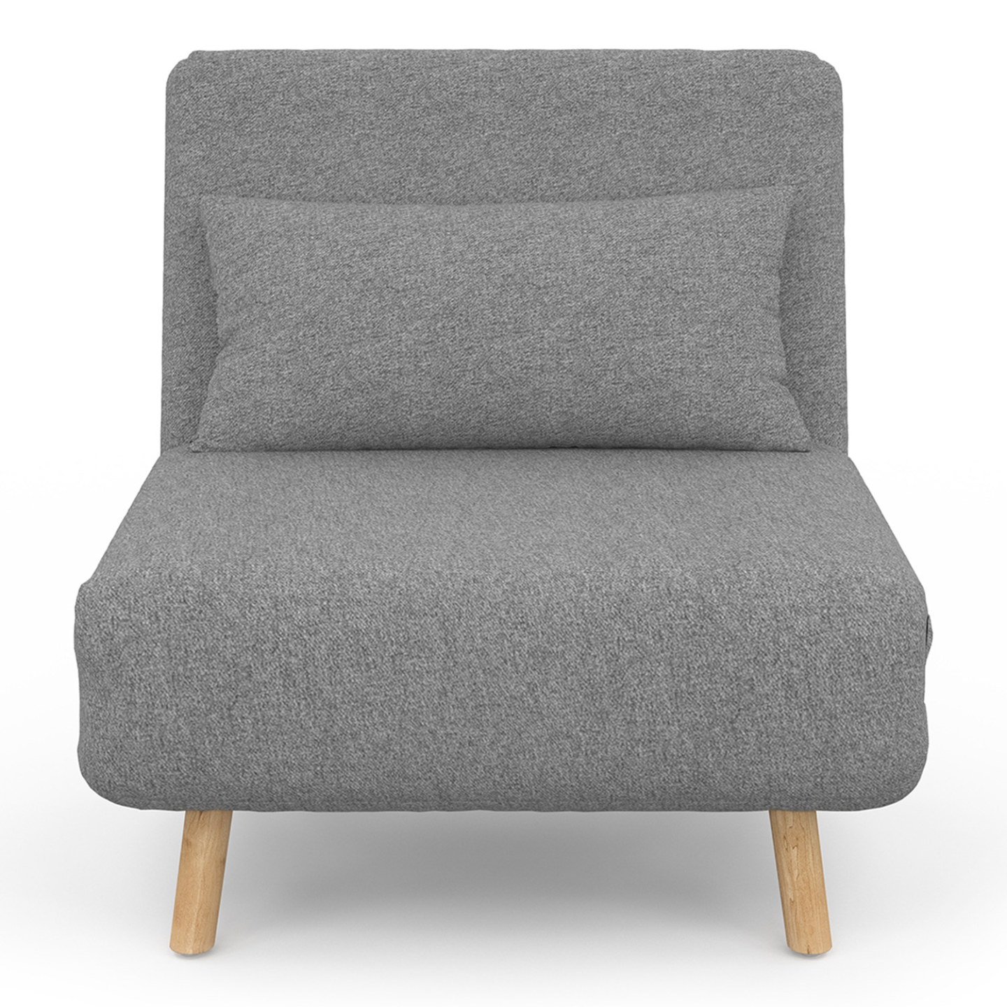 Fauteuil convertible ROMEO lit d'appoint 1 place 80x190 cm tissu gris clair - 4