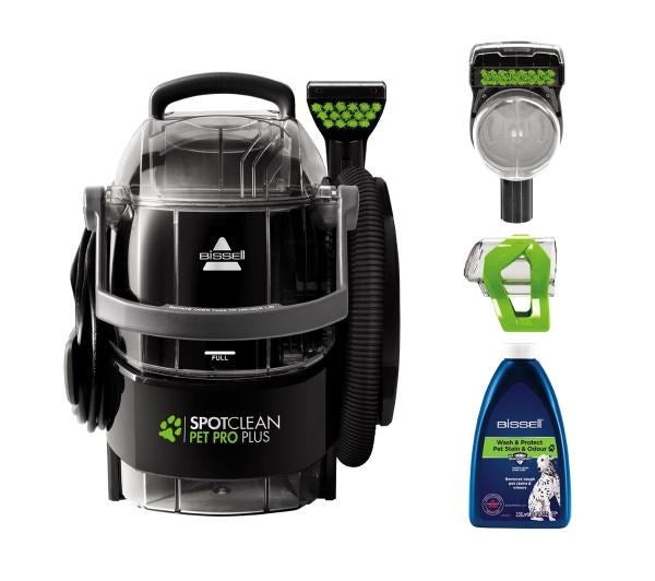 Bissell spotclean pet pro plus limpiador a vapor de cilindro 2,8 l 750 w negro, transparente