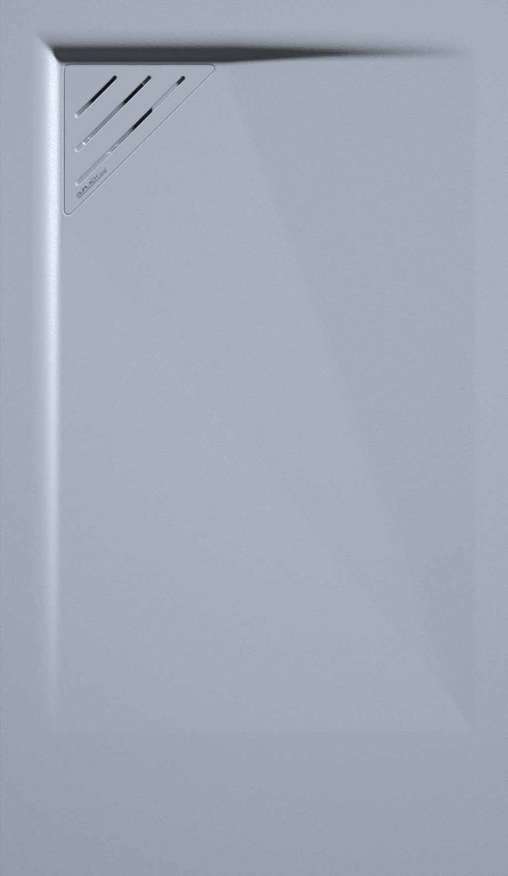 Receveur de douche modèle Grid- Texture Pierre et antidérapante - avec grille en acier et siphon - Blanc - 90 x 120