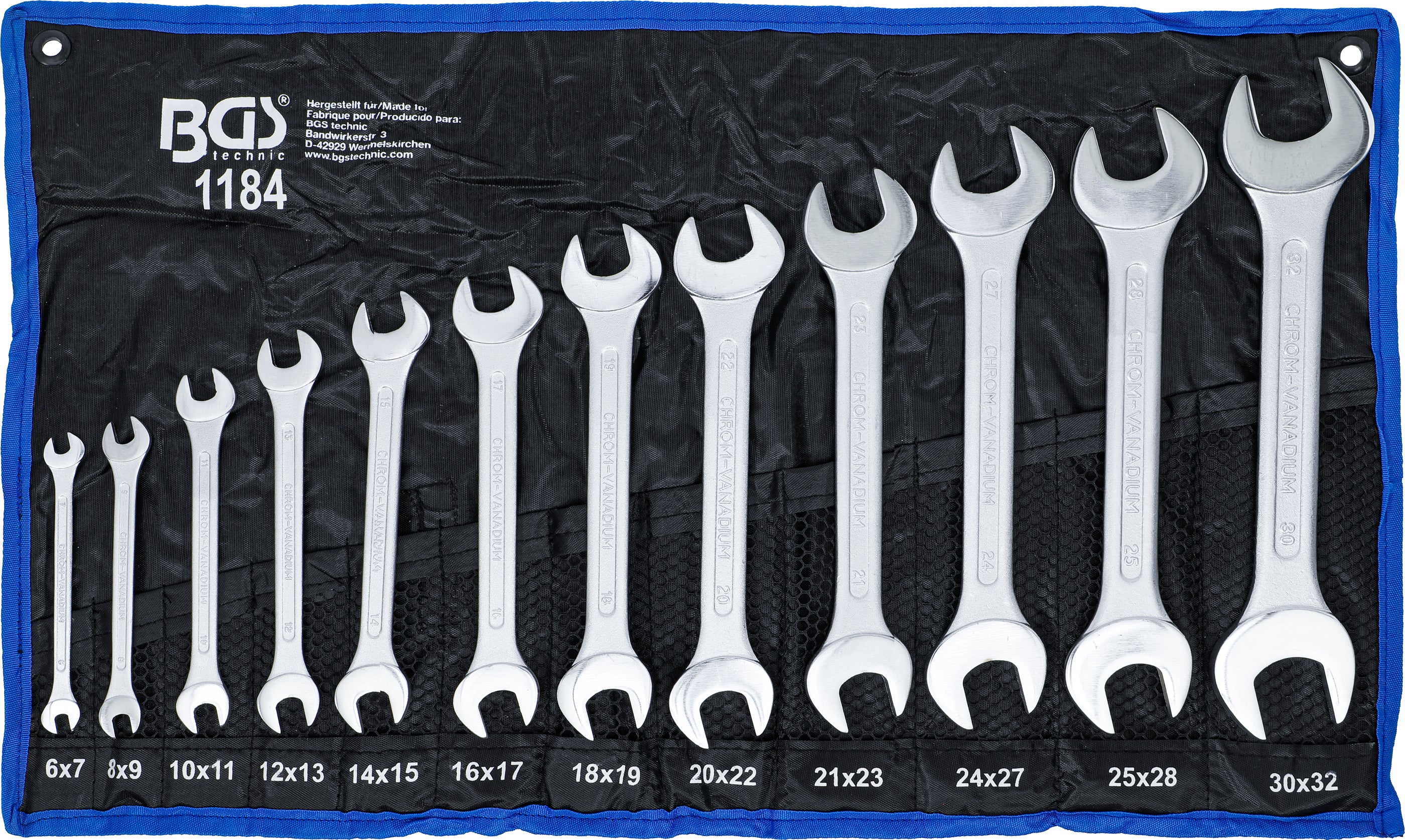 BGS 1184 | Serie di chiavi combinate anello-forchetta | 6 x 7 - 30 x 32 mm | 12 pz.