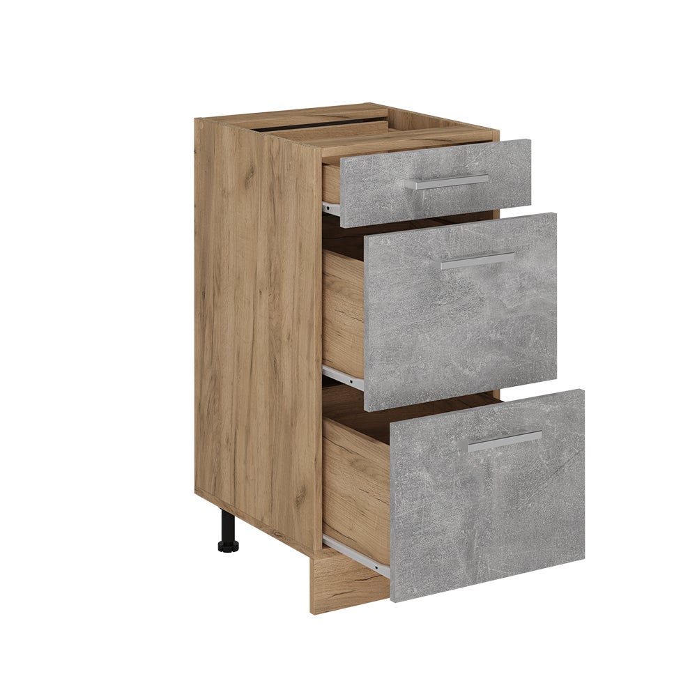 Vicco Meuble cuisine R-Line, Béton, 40cm avec tiroirs, PT Anthracite - 5