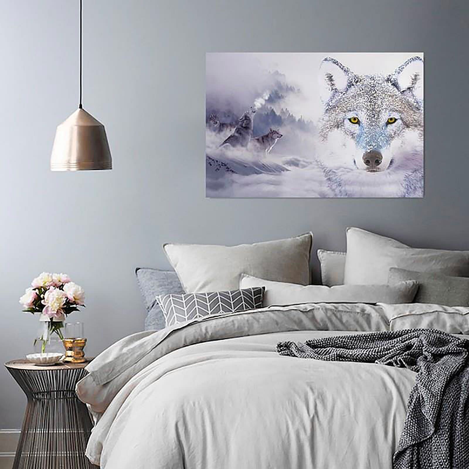 Tableau loups en hiver - 120 x 80 cm - 3