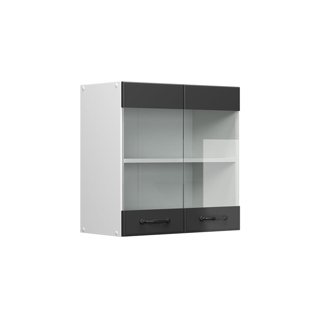 Vicco Szklana szafka kuchenna R-Line, Antracytowy domek wiejski, 60 cm