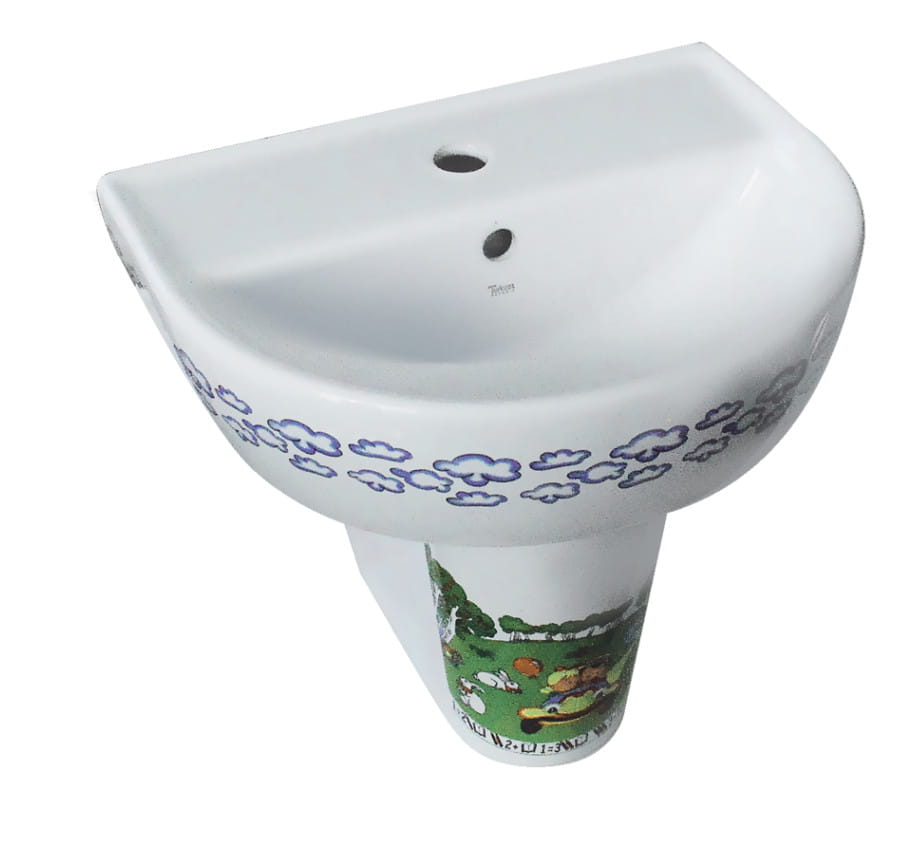 Umywalka z półpostumentem dla dzieci 35x45x18 cm podwieszana ceramiczna, CeraStyle