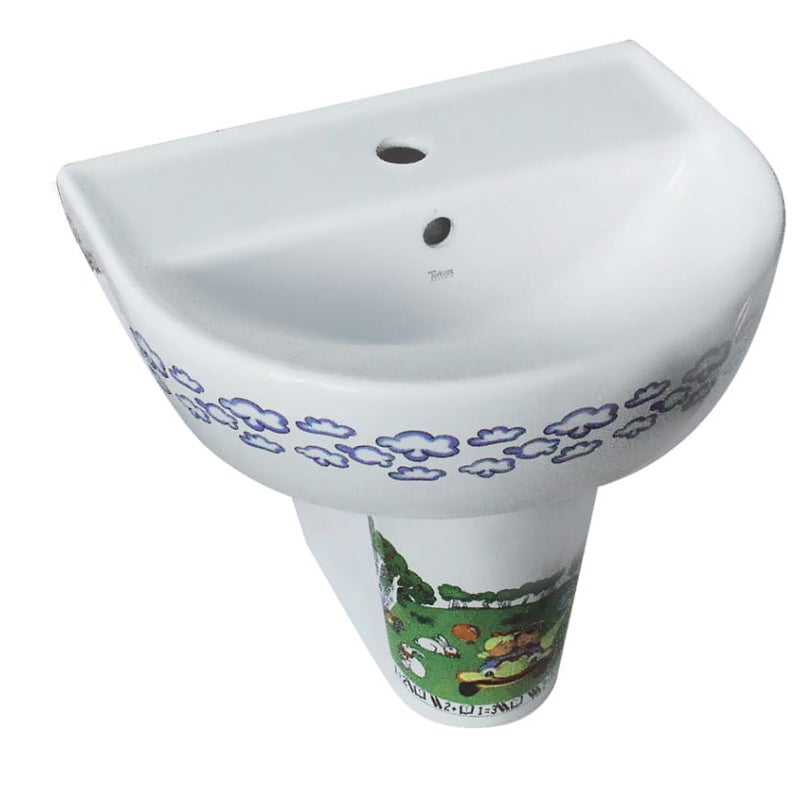 Umywalka z półpostumentem dla dzieci 35x45x18 cm podwieszana ceramiczna, CeraStyle