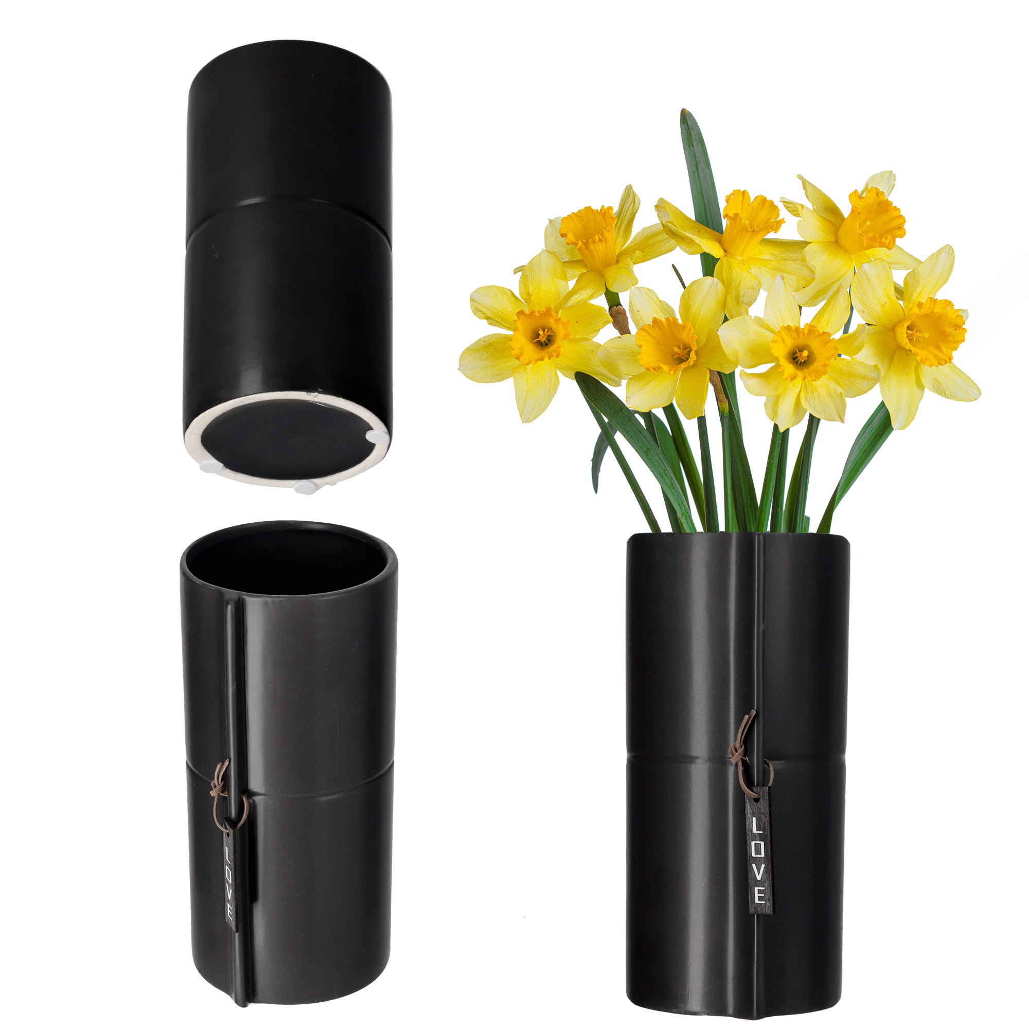 DONICZKA CERAMICZNA DONICA OSŁONKA CZARNA NA KWIATY DONICZKĘ 11 cm OKRĄGŁA