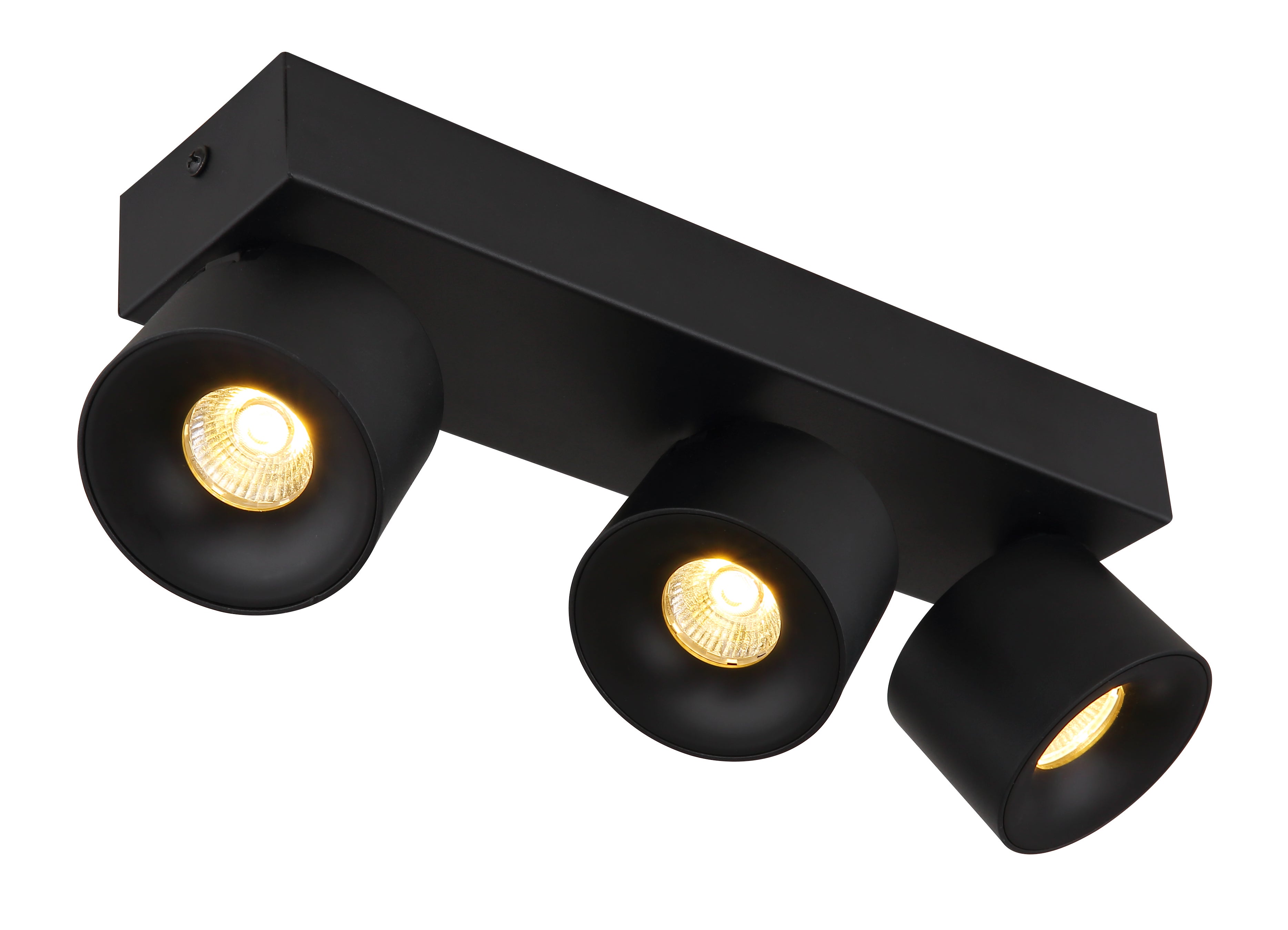Spots LED métal noir mat, 3x LED | Leroy Merlin