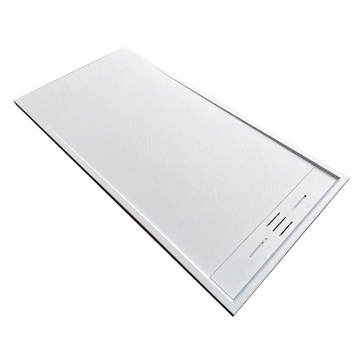 Receveur de douche 80 x 140 cm extra plat SALVI en SoliCast® surface ardoisée blanc - 3