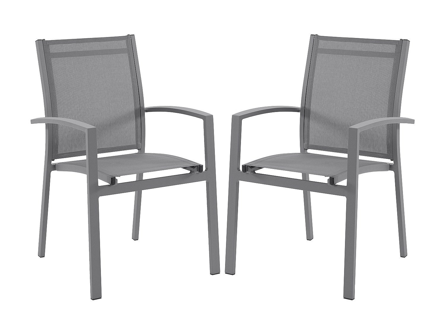 Zestaw 2 składanych foteli ogrodowych z aluminium i tekstylinu - Antracytowy - TELTO marki MYLIA