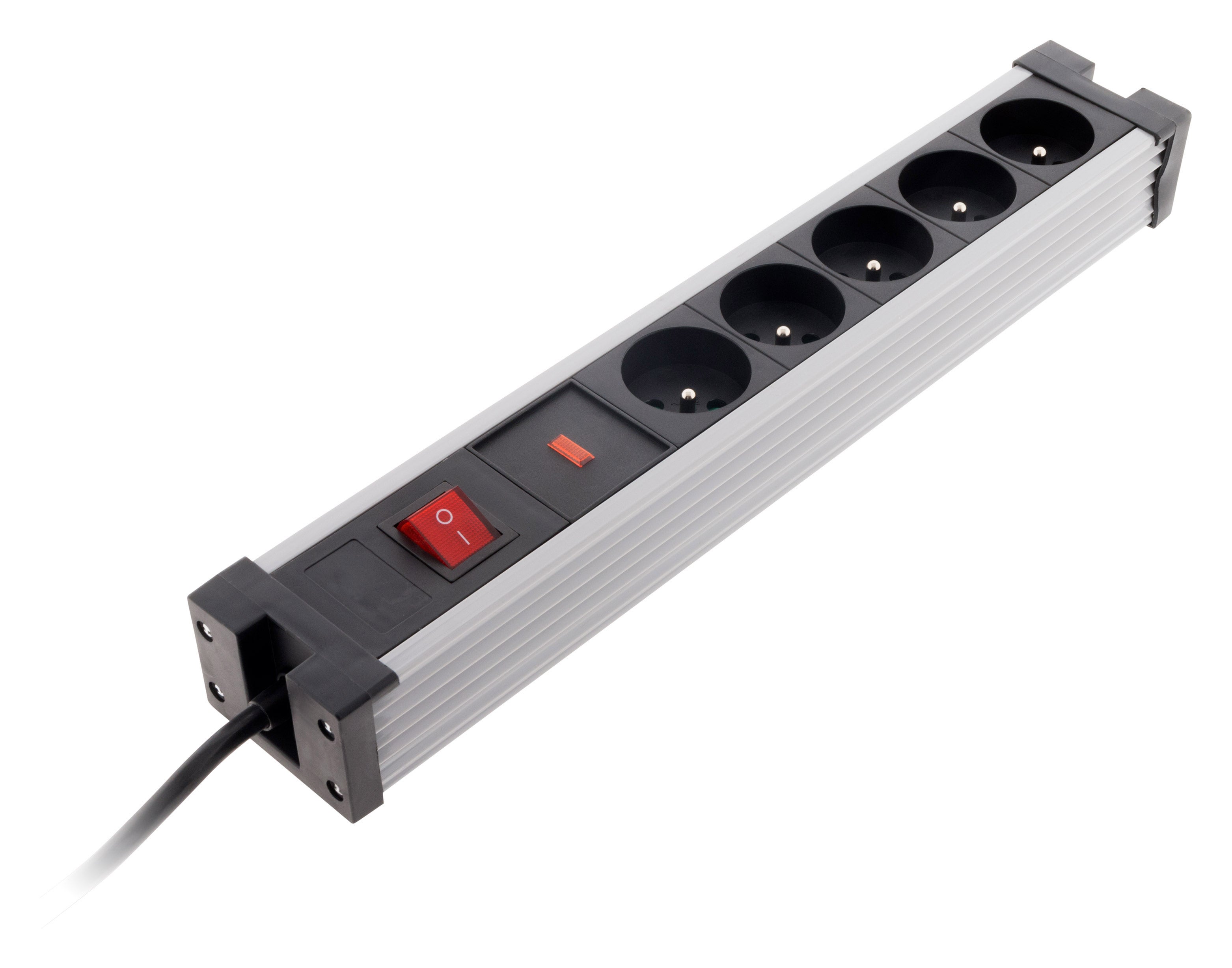 Bloc parafoudre 5x16A avec interrupteur - Noir - Zenitech - 4
