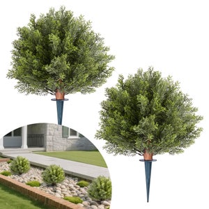 Momoplant Cipresso Artificiale A Spirale – Albero Finto Per Esterno/Interno, Set Da 2 - 4