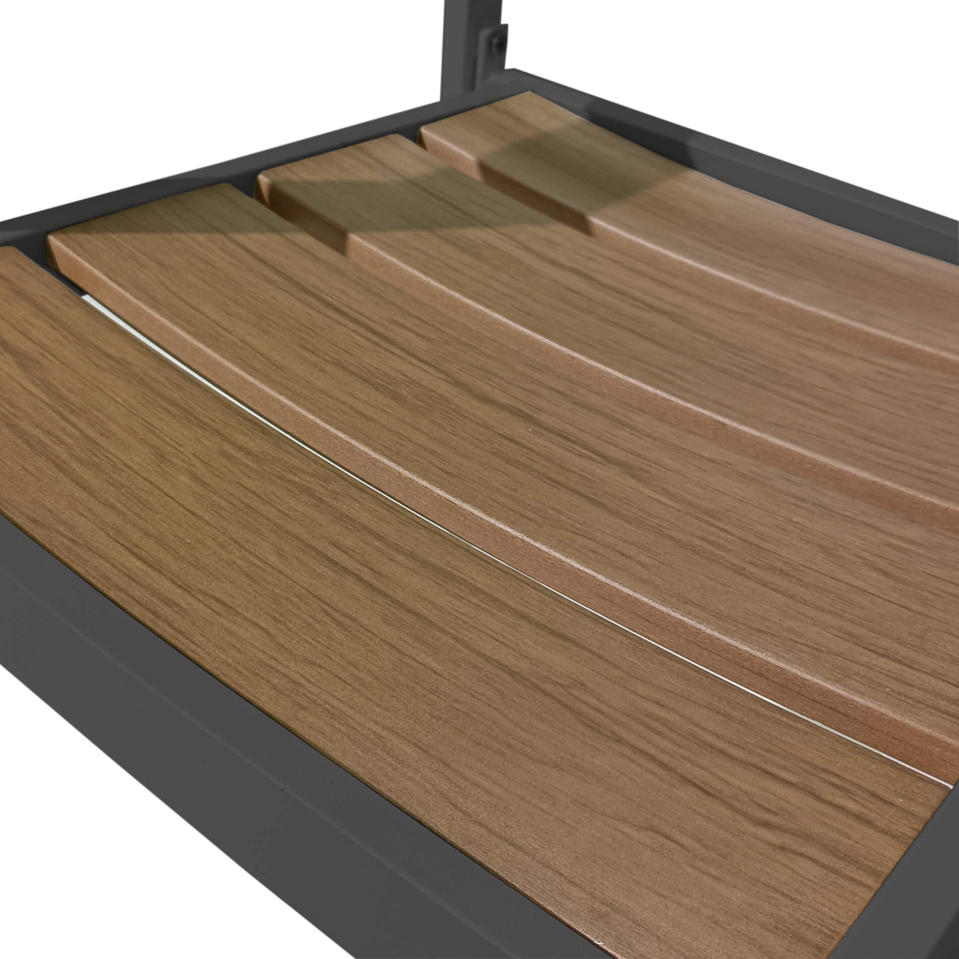 Sedie da Esterno Rebecca Mobili Calden 89,5x56x60,5 Alluminio Polywood Grigio Scuro Marrone Moderno SET 2 pezzi - 6