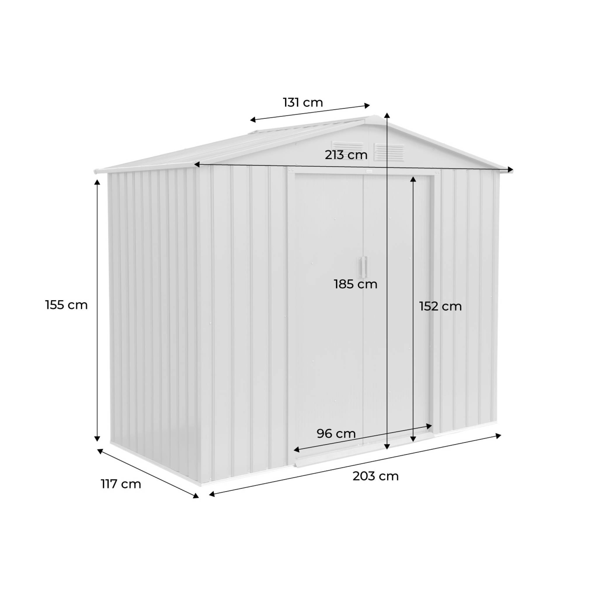 Abri de jardin en métal - Houtland. 2.71 m² anthracite - Cabane à outils avec double portes coulissantes. kit de - 4