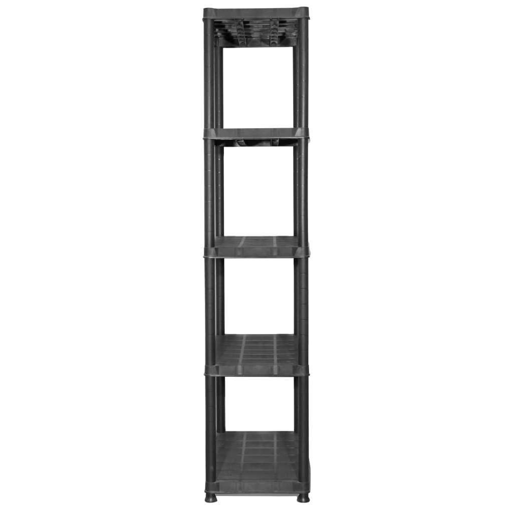 Prateleira de armazenamento de 5 níveis preta 71x38x170 cm plástico – ComfortXL - 3
