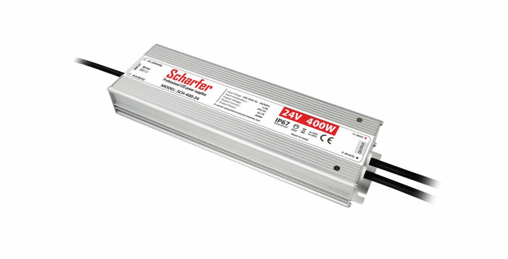 Zasilacz hermetyczny 400W 24V IP67 33,3A uniwersalny SCH-400-24 SCHARFER