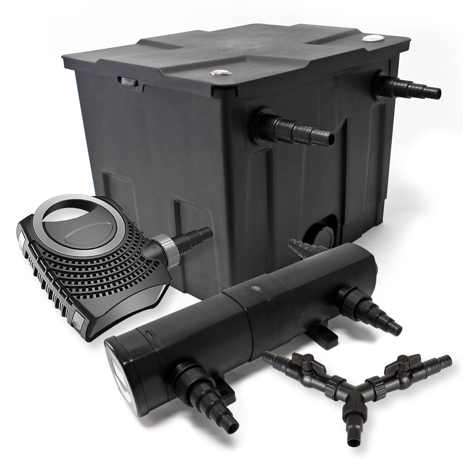 Kit Filtration Bassin SunSun - Filtre CBF-350 + Pompe CTF-8000 + UV CUV-236 - Jusqu'à 12000L - Pour Bassin Jardin