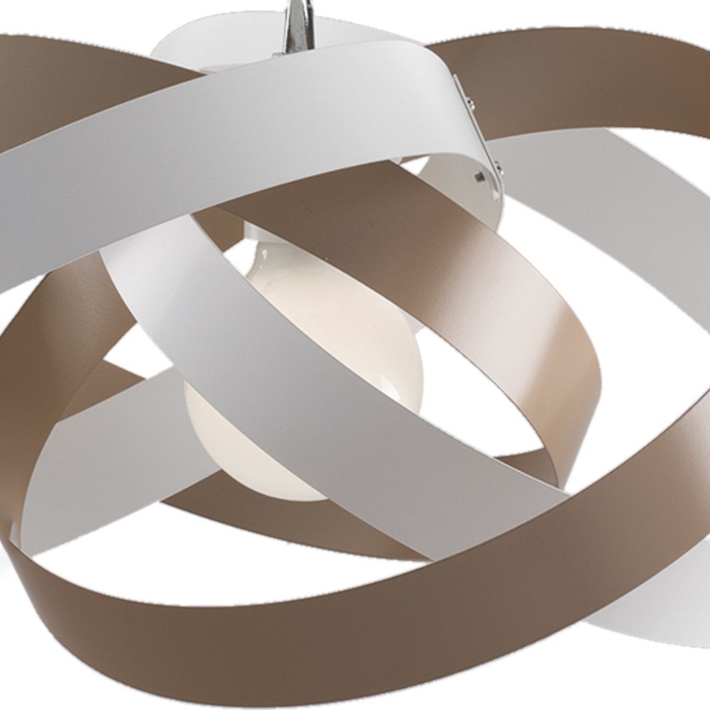 Vertigo Suspension en fer laqué blanc et gris tourterelle avec câble en acier orientable 1 lumière 125 d.54 BL156-1-BT - 3