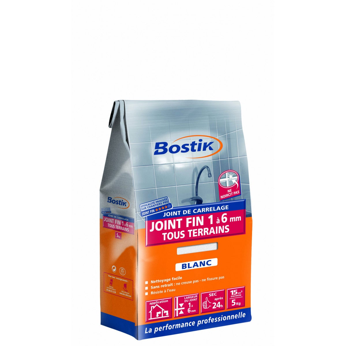 Joint fin tous terrains bostik blanc 1kg - 30604101 - 2