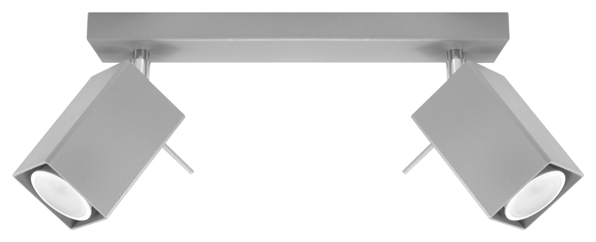 Reflektor sufitowy spot natynkowy Merida listwa szaro-chromowany 2xGU10x40W wym: 30 x 30 cm metal Sollux Lighting