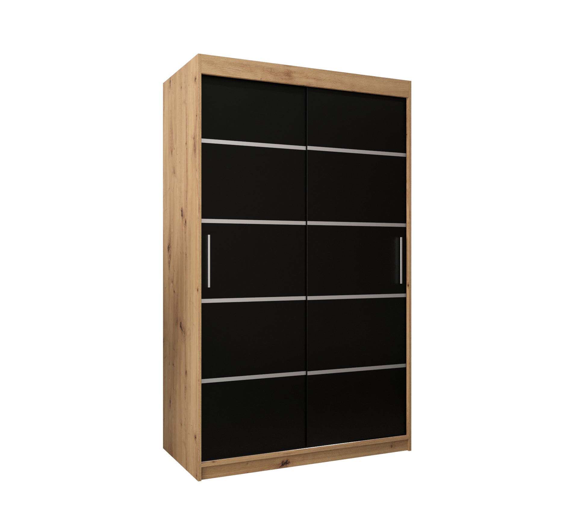 Szafa przesuwna garderoba Verona 1 120 x 62 x 200 cm Artisan + Czarny - Abiks Meble