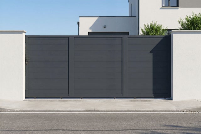 Portail coulissant EIGER 4,5m H.180cm aluminium Gris Anthracite