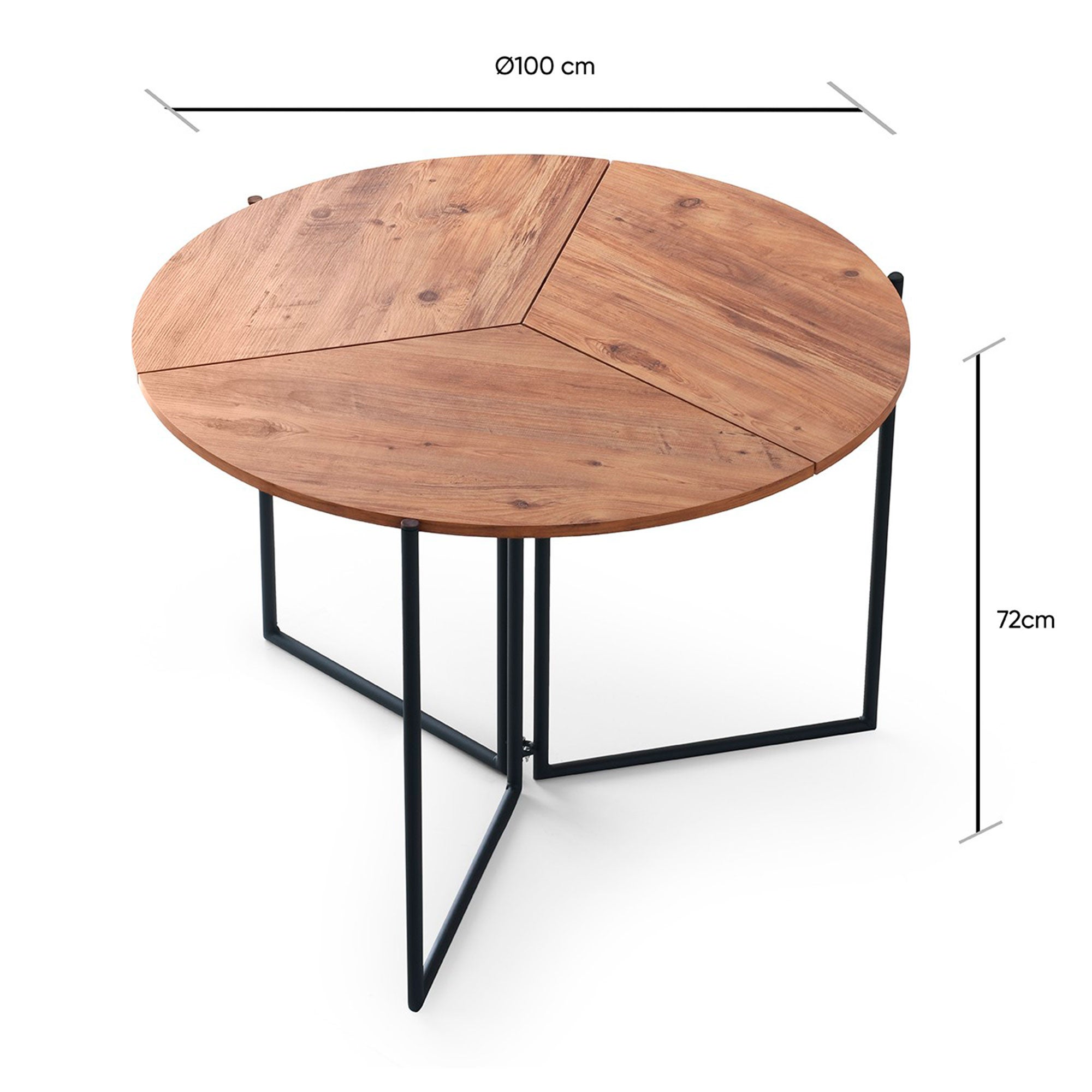 WELLHOME Table à manger ronde, 100 cm - 2