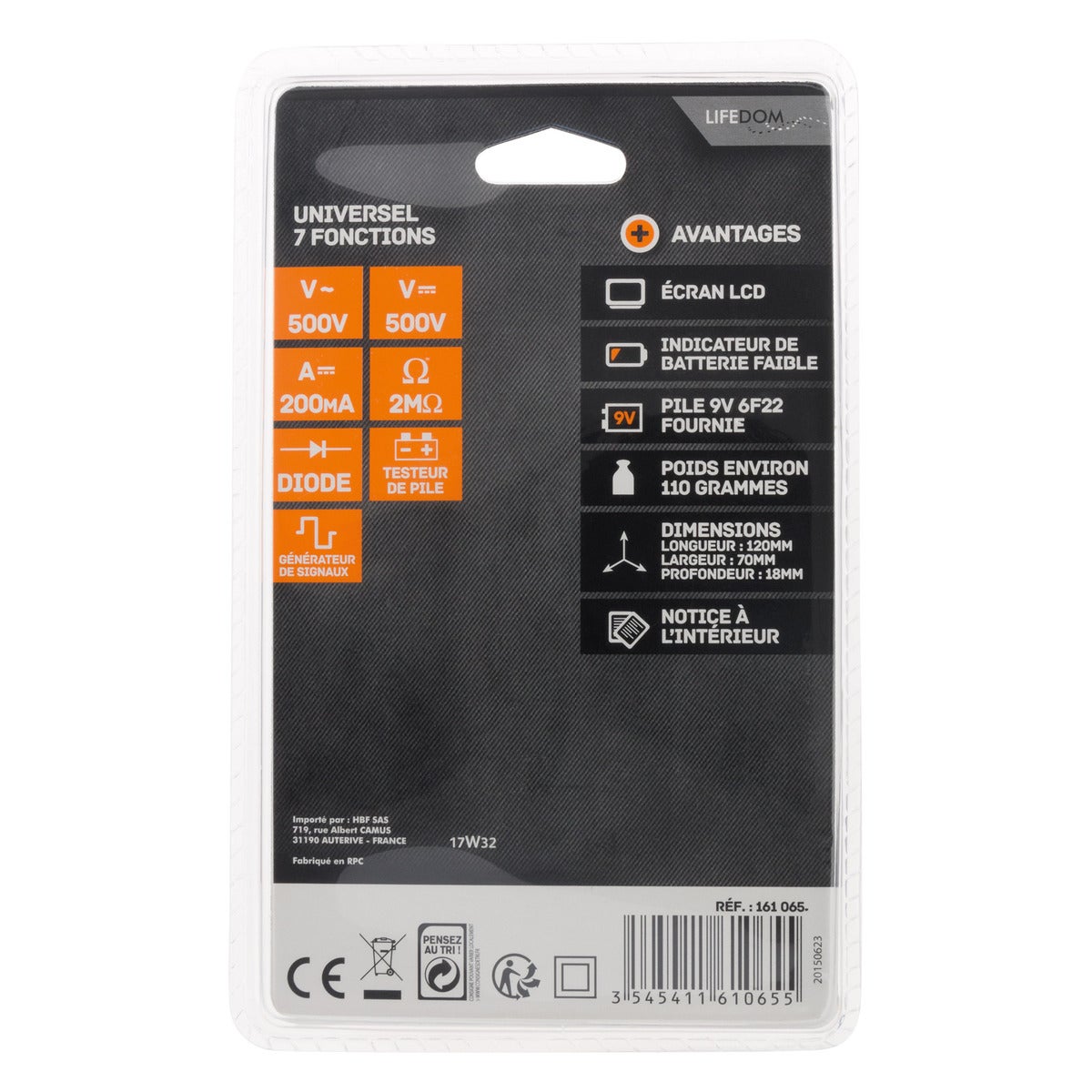 Multimètre digital 19 calibres - Zenitech - 5