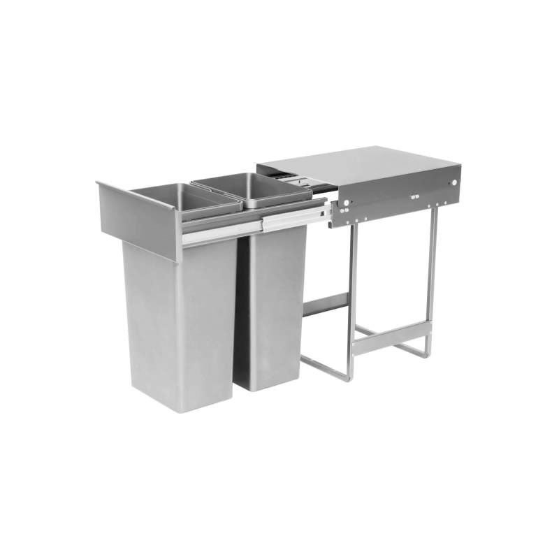 Poubelle coulissante - Contenance : 56 L - Décor : Anthracite - Hauteur : 562 mm - Largeur : 337 mm -VIBO - 2