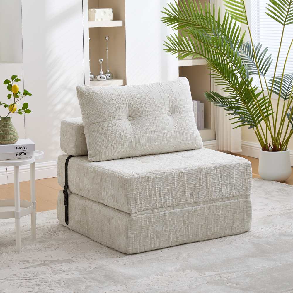 Rozkładana sofa z poduszkami, wygodny rozkładany materac, przenośna sofa do salonu i sypialni