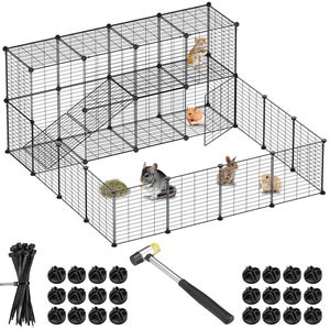 Recinto Esterno Per Animali Domestici Froadp - Griglia Metallica 142x72cm Con Porta - Per Conigli, Cavie E Cuccioli - Foto 4