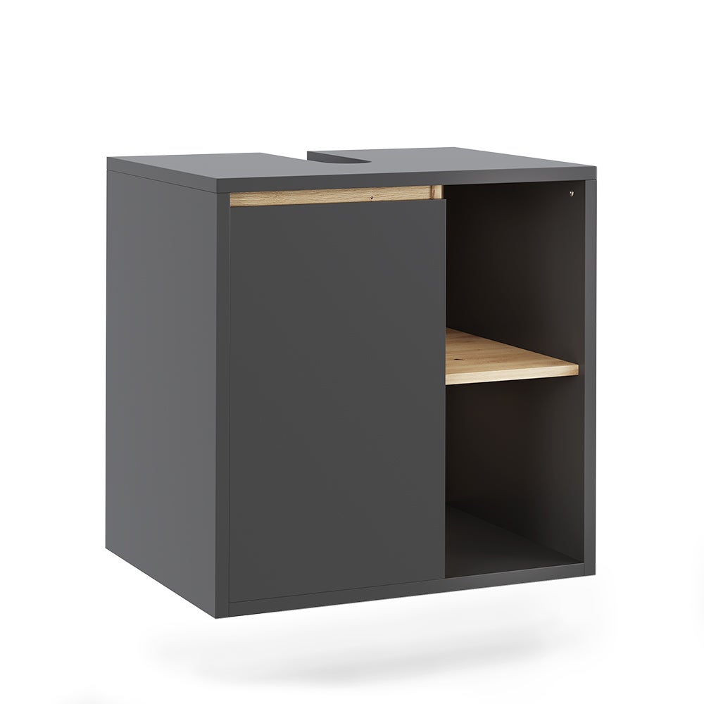 Vicco Szafka pod umywalkę Viola, Szary/Artystyczny, 60 x 60 cm z otwartymi półkami