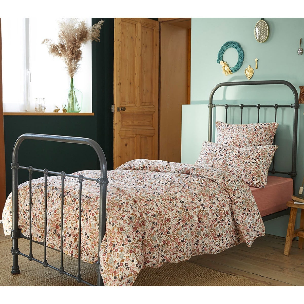 ISIS - Housse de Couette 140x200cm Gaze de Coton Motif Liberty - 3