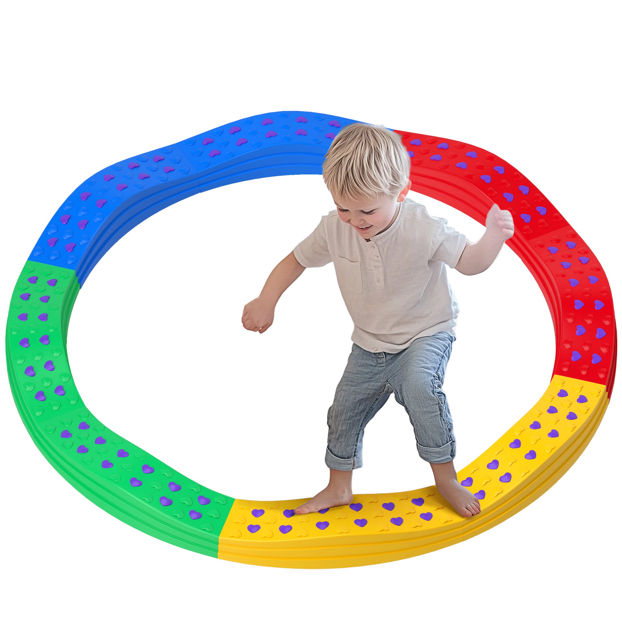 équipement Psychomotricité Maternelle Poutre D'Équilibre Enfants Yosamy - 8 Disques Sensoriels Pour Motricité Et Jeu Play Factory Parcours D'équilibre