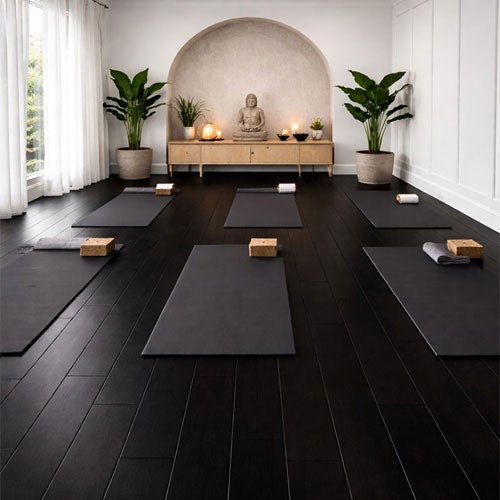 Parquet Bambou Massif Verni Horizontal Noir Ristretto 130X15X1020mm
