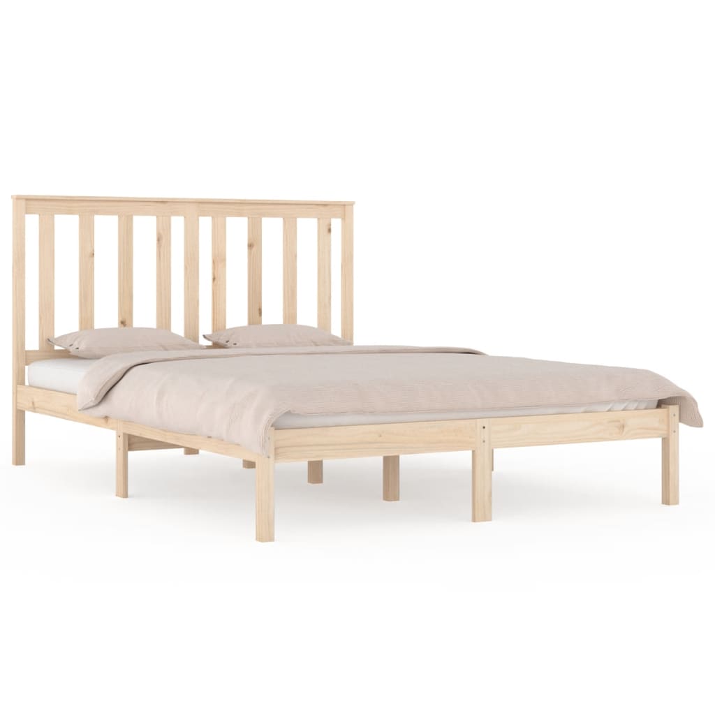 Letto Singolo In Legno Massello Rantry 90x200 Cm - Testiera Classica, Rete A Doghe, Telaio In Pino Non Trattato