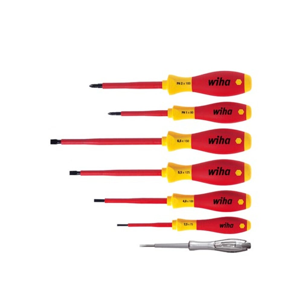 Zestaw śrubokrętów Wiha VDE 7 szt. izolacja i ergonomiczna rękojeść SoftFinish